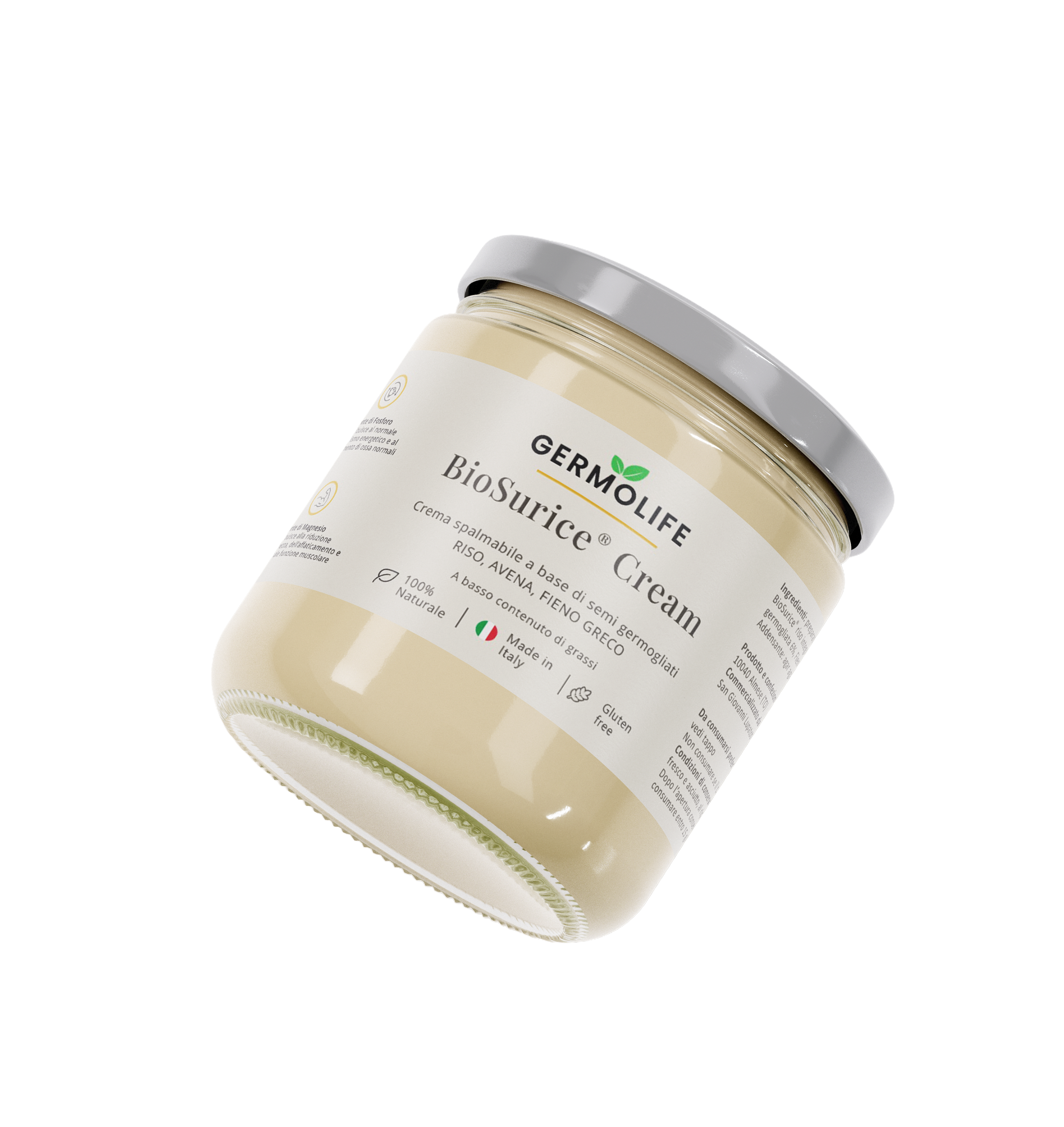 Bio Surice Cream, spalmabile di Riso, Avena e Fieno Greco germogliati